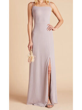 BIRDY GREY SZ L Lilac Straight-Neck Adjustable Strap Benny Maxi Dress NWT 0B9